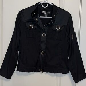 Jamie Sadock Black Satiny Bomber Jacket Women’s size Small